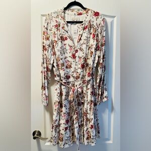 Loft, white tie waist dress. Size XXL. NWT.